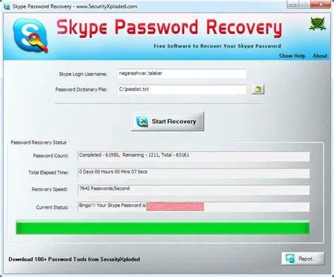 Features of Skype Password Recovery