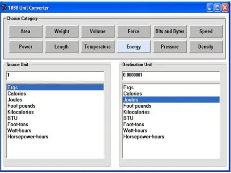 Features of the 1888 Unit Converter