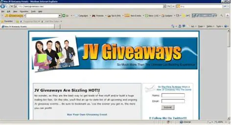 Features of the JV Giveaways Toolbar