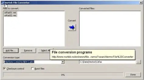 Features of the Nortek File Converter