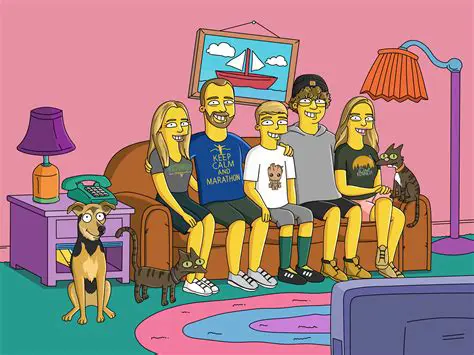 Features of the Simpsons Family Nite Wallpaper
