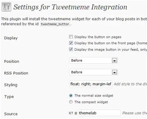 Features of the TweetMeme Plugin