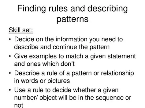 Finding rules and describing patterns