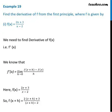 Finding the First Derivative