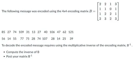 Finding the Inverse of the Encoding Matrix