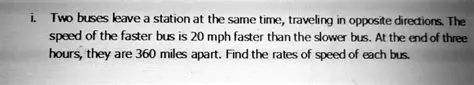 Finding the Speed of the Slower Bus