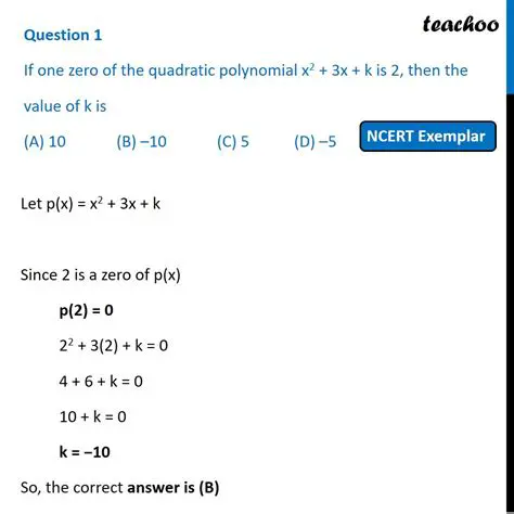 Finding the Zero of a Quadratic Polynomial