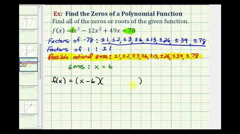 Finding the Zeroes of a Polynomial Function