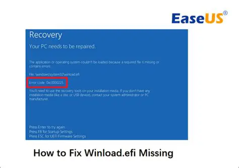 Fixing 'winload.efi is Missing' Error After a BIOS Update: A Comprehensive Guide