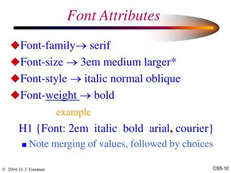 Font Attributes and Preferences