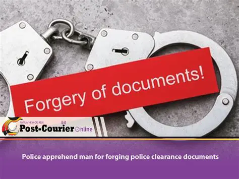 Forging documents and fleeing the country