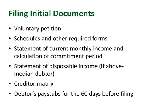 Forming of All Initial Documents