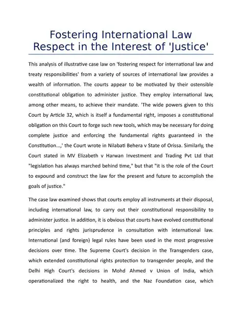 Fostering international law