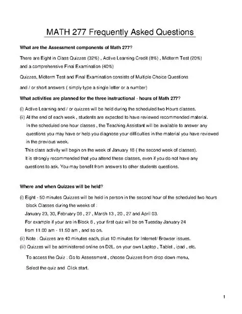 Frequently Asked Math Questions