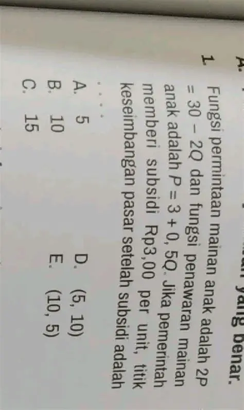 Fungsi Permintaan Mainan Anak