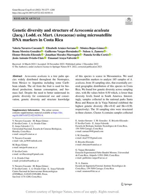 Genetic Diversity in Costa Rica