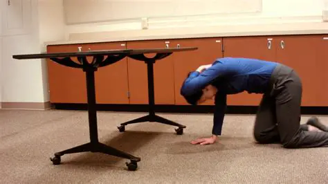 Get under a sturdy table or desk