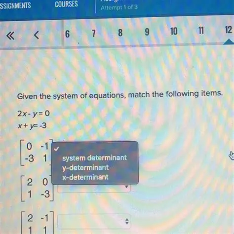 Given the System of Equations