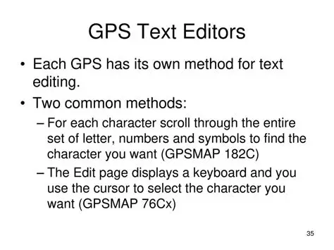 GPS Memory Channel Editing