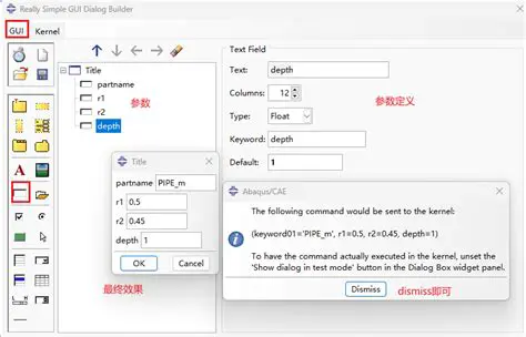 GUI dialog and report creation