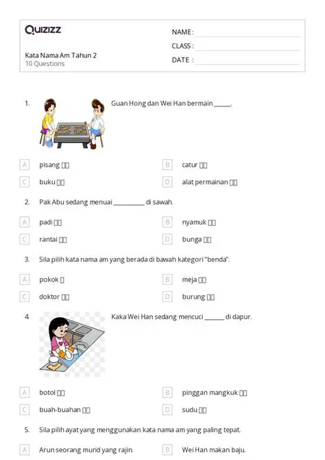 Gunakan kata benda yang tepat