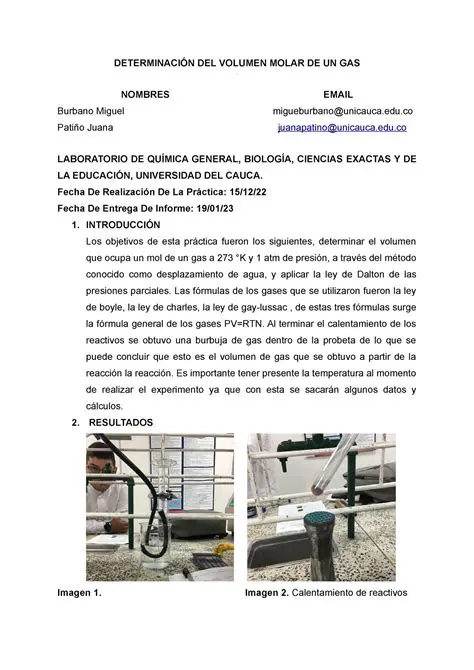 Historia del Volumen Molar