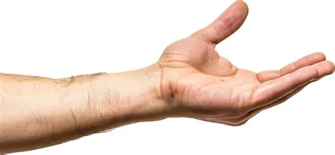 Hold the glove with the palm facing upwards