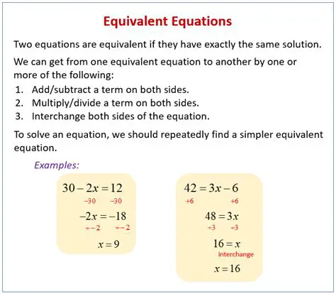 How to Identify Equivalent Equations