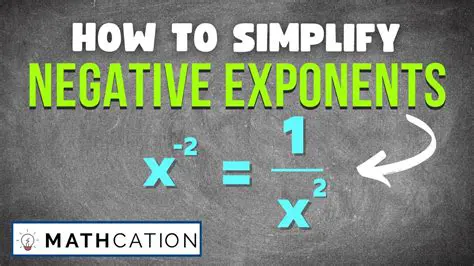 How to Simplify Negative Exponents
