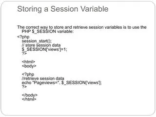 How to Store User Data in a Session Variable