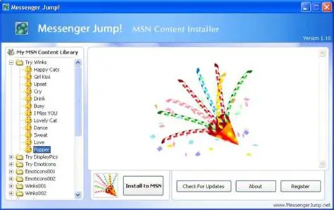 How to Use the Messenger Jump MSN Winks Installer