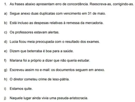 Identificando Erros em Frases