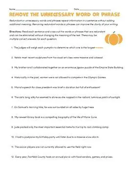 Identify unnecessary words and phrases