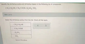 Identifying Arrhenius Acids