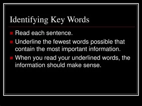 Identifying Key Words from Existing Texts