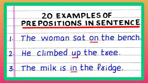 Identifying Prepositions in a Sentence