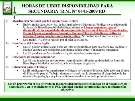 Importancia de las horas de libre disponibilidad