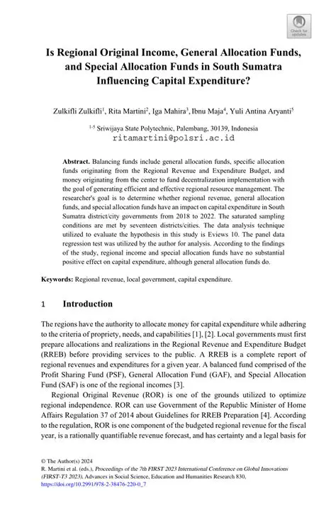 Improving the management of general and special allocation funds