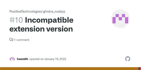 Incompatible extension version