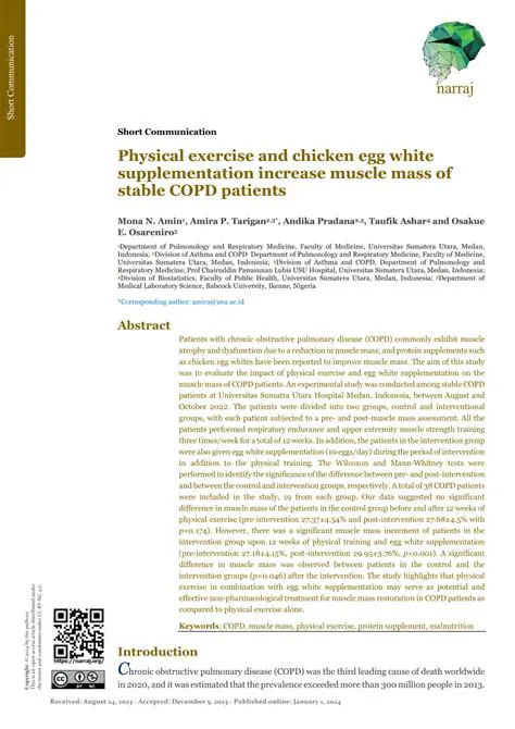 Incorporate chicken egg white supplementation into pulmonary rehabilitation programs