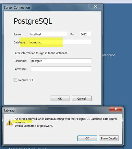 Incorrect PostgreSQL server settings