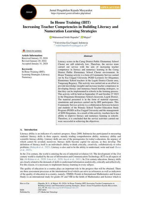 Increasing Teacher Competencies