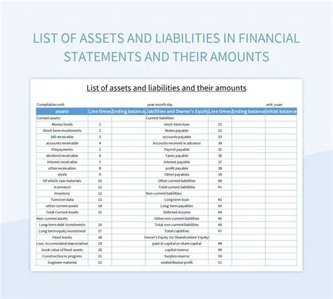 Initial List of Assets and Liabilities