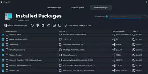 Install and uninstall packages