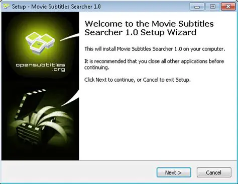 Install Movie Subtitles Searcher