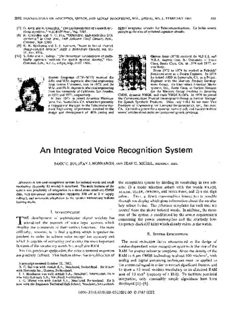 Integrated Voice Recognition