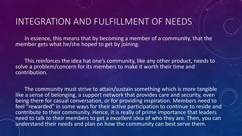 Integration and Fulfillment of Needs