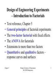 Introduction to Factorial Experiments