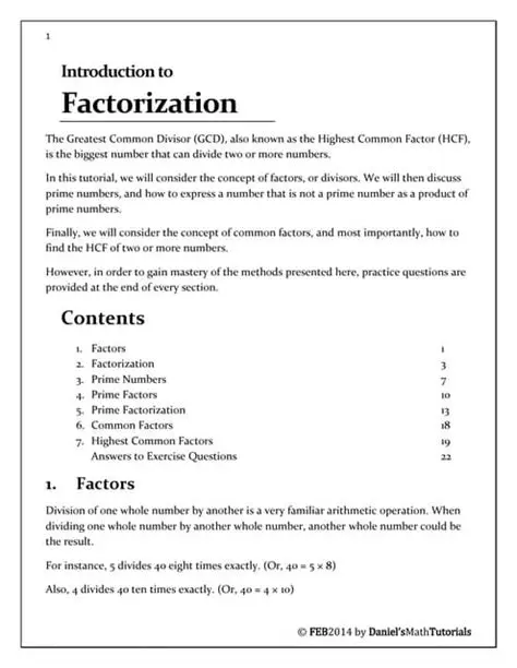 Introduction to Factorization