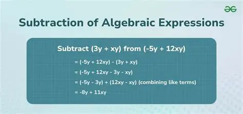 Introduction to Subtracting Algebraic Expressions